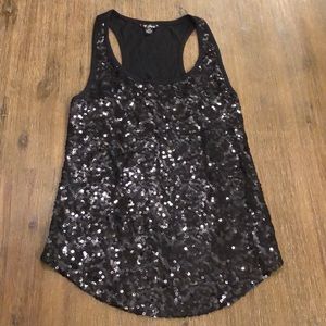 GUESS Black Sequin Top